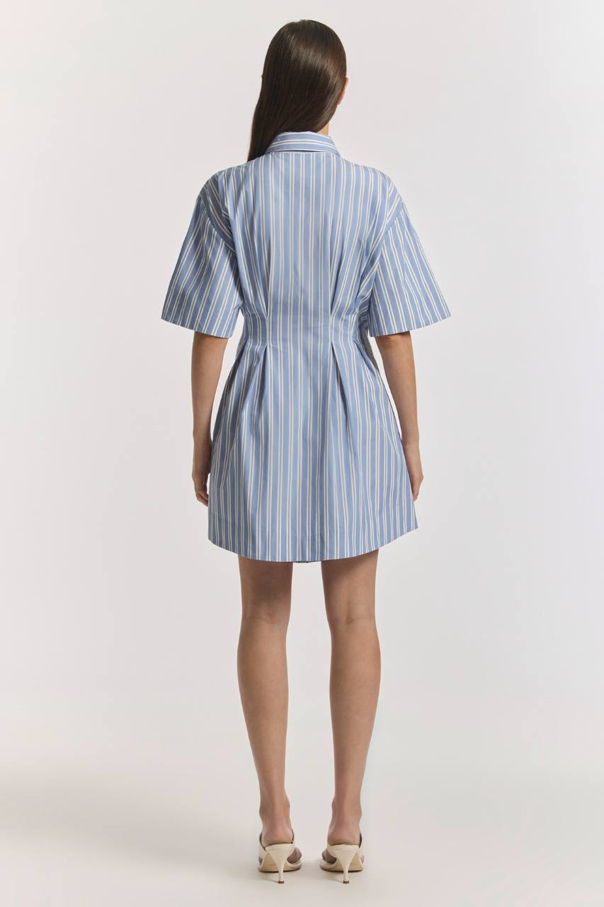 VW Peaches Mist Stripe Cotton Mini Dress Shirtdress