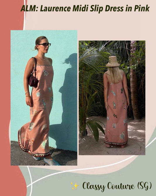 ALM Laurence Midi Slip Dress in Pink - Image 1