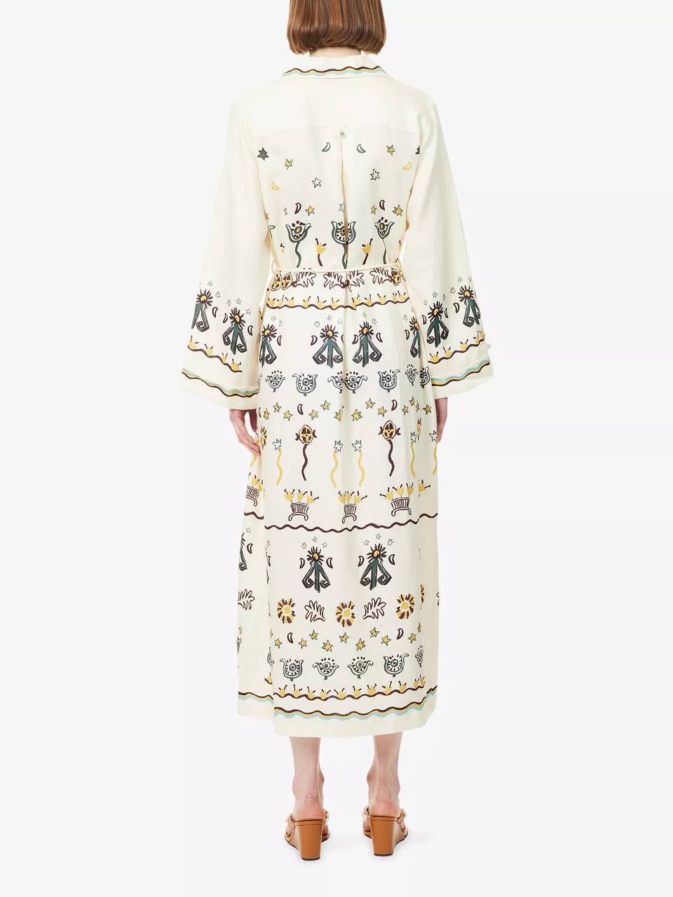 ALM Sun Dancer Linen Shirtdress Midi Dress