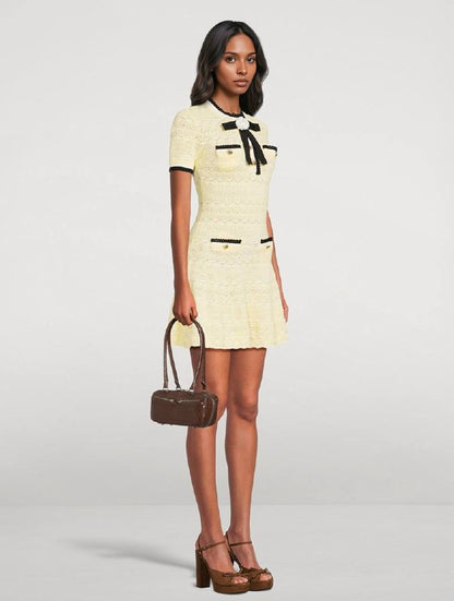 SP Yellow Pointelle Knit Mini Dress