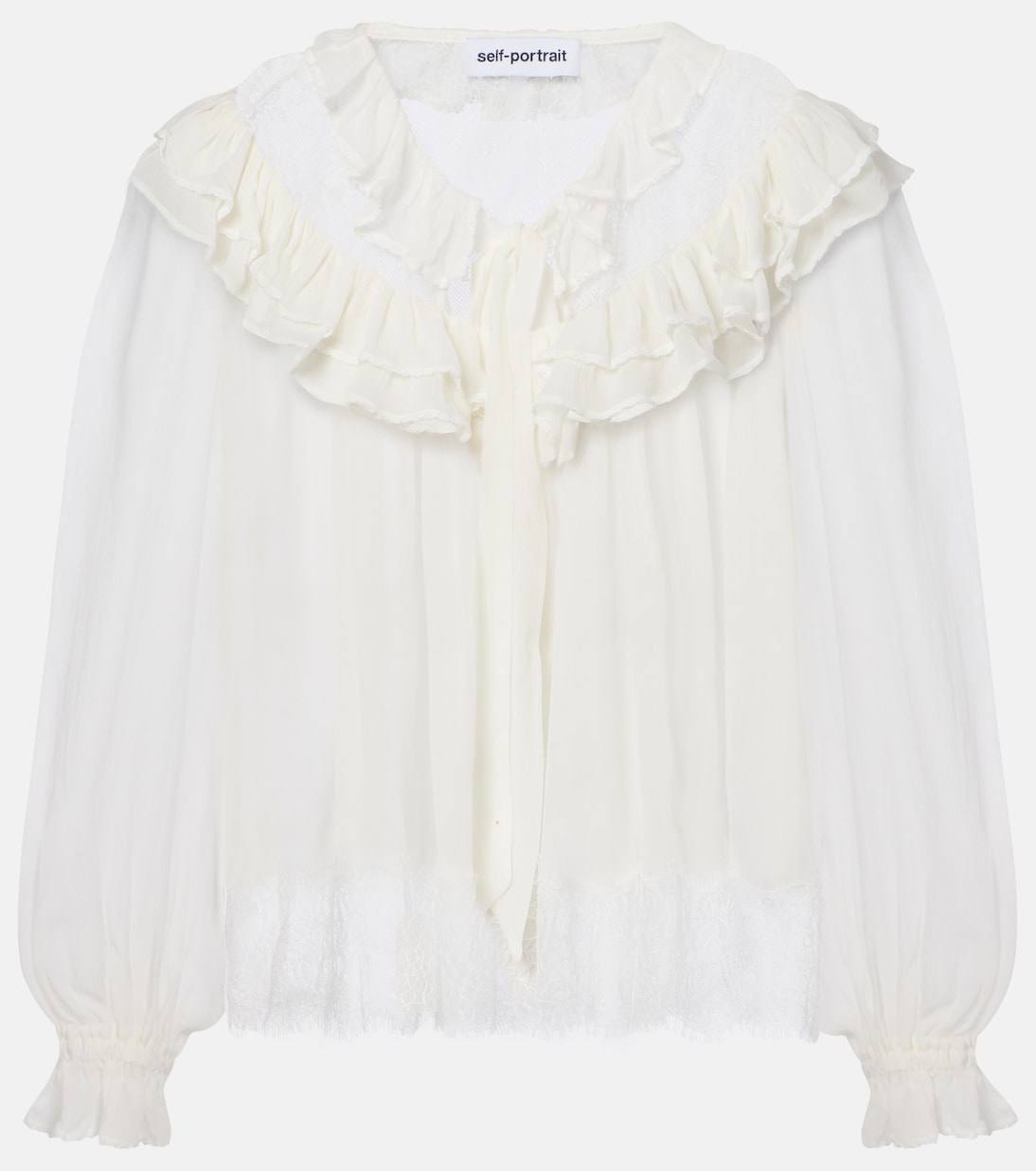 SP White Georgette Lace Blouse