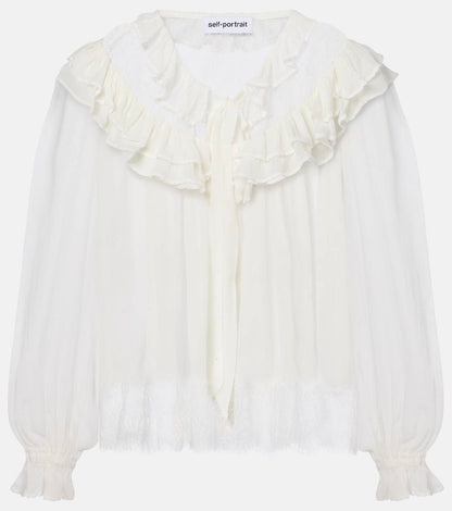 SP White Georgette Lace Blouse