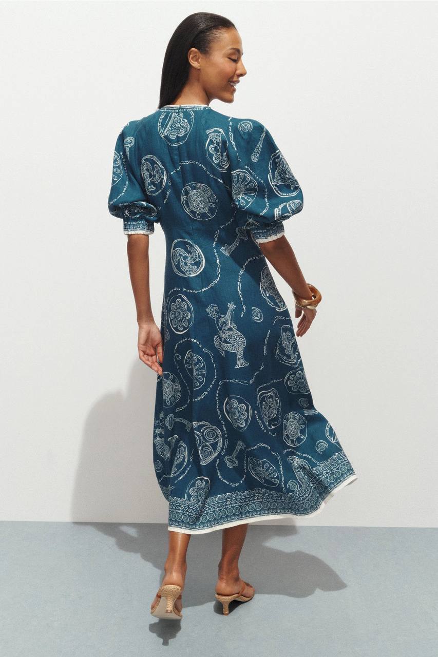 ALM Lucky Midi Dress in Linen