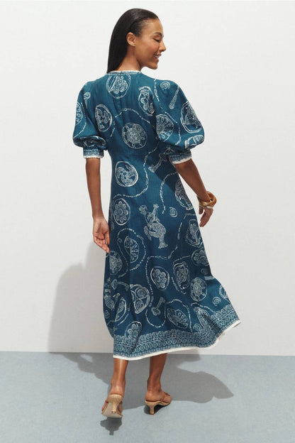 ALM Lucky Midi Dress in Linen