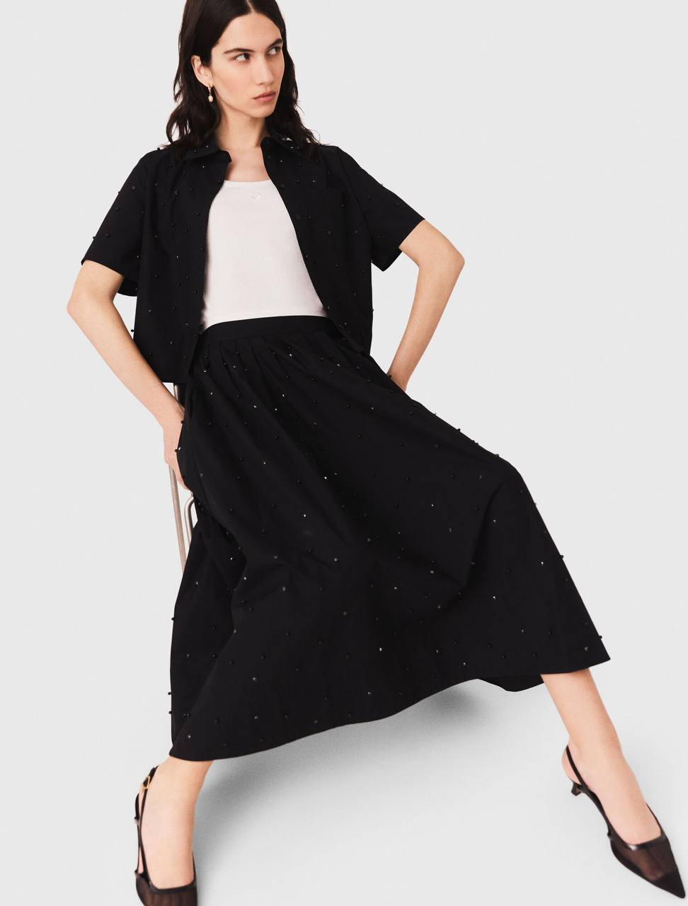 MJ Embellished Shirt | Skirt in Cotton
