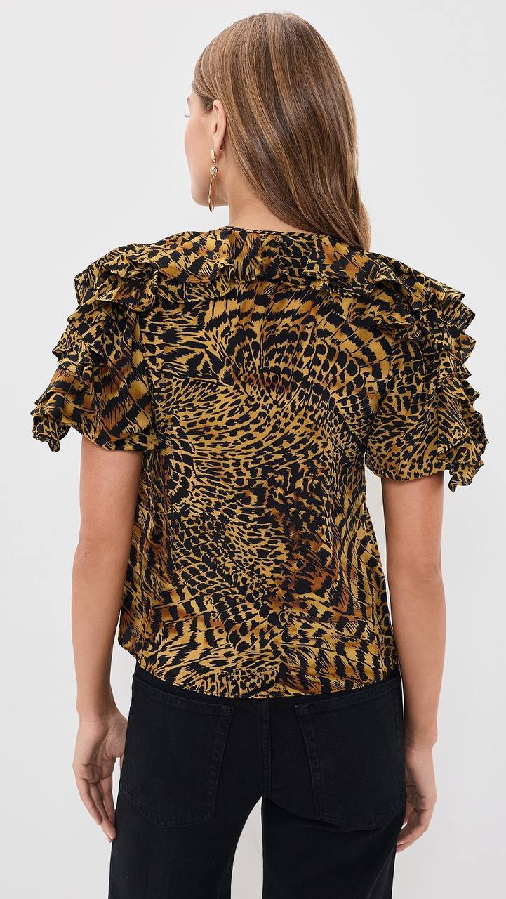 UJ Josephine Short Sleeve Silk Top - Image 14