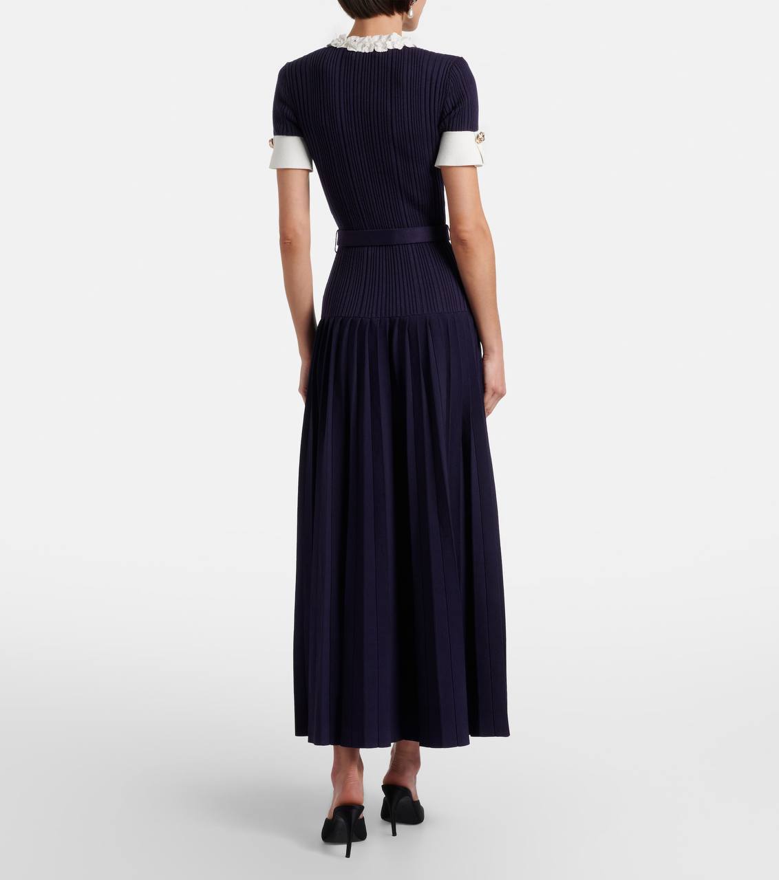 SP Navy Rib Knit Midi Dress
