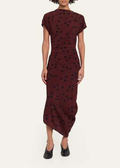 PS Ren Dress in Printed Dot Stretch Viscose