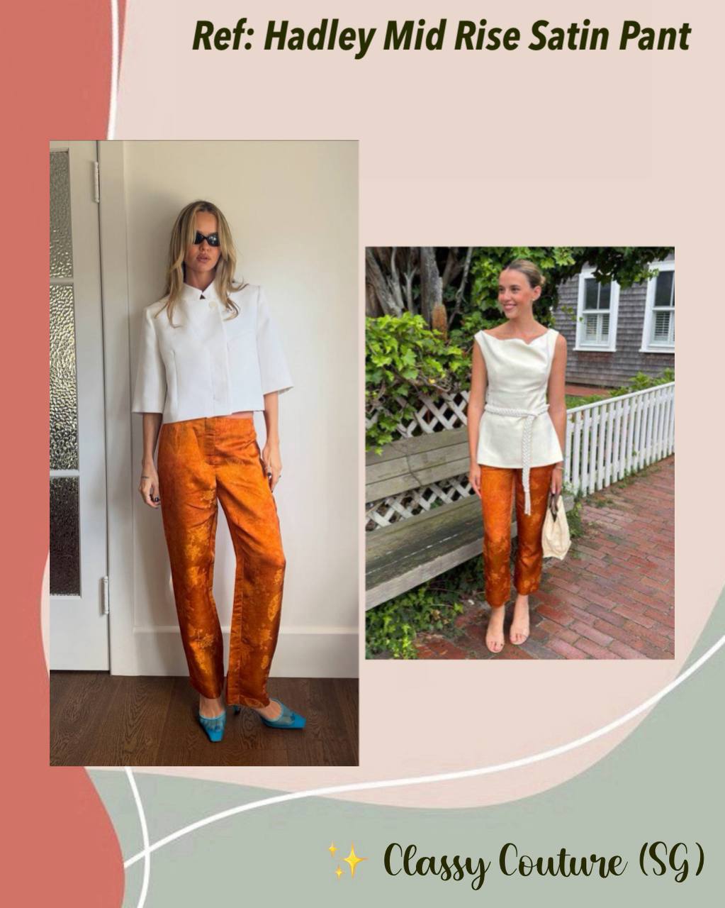 Ref Hadley Mid Rise Satin Pant