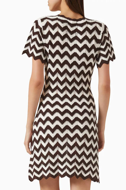 MJ Zigzag Crochet Mini Dress