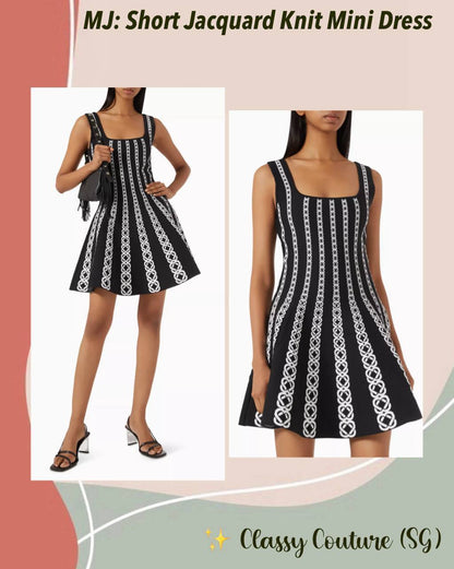 MJ Short Jacquard Knit Mini Dress