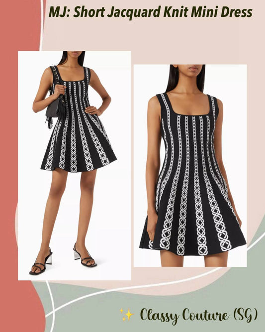 MJ Short Jacquard Knit Mini Dress