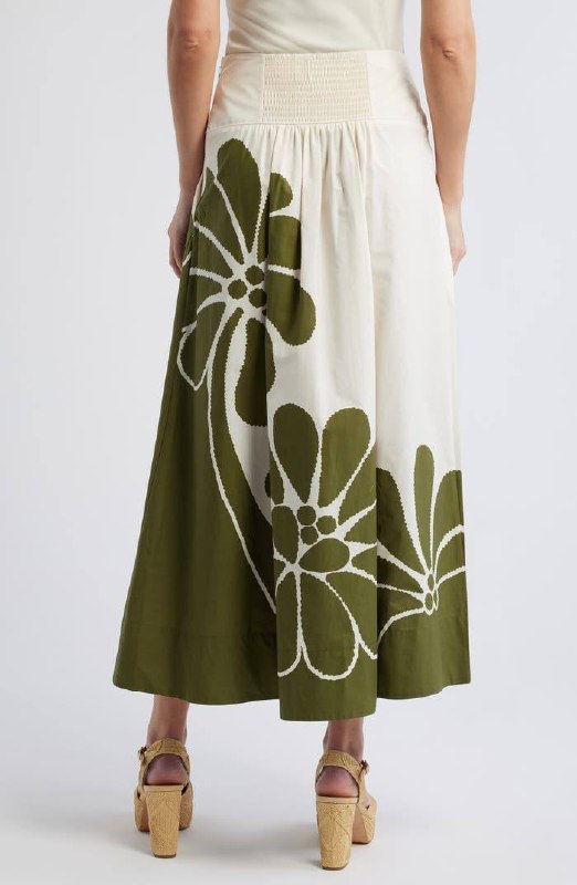 FR Palermo Botanical Cotton Midi Skirt