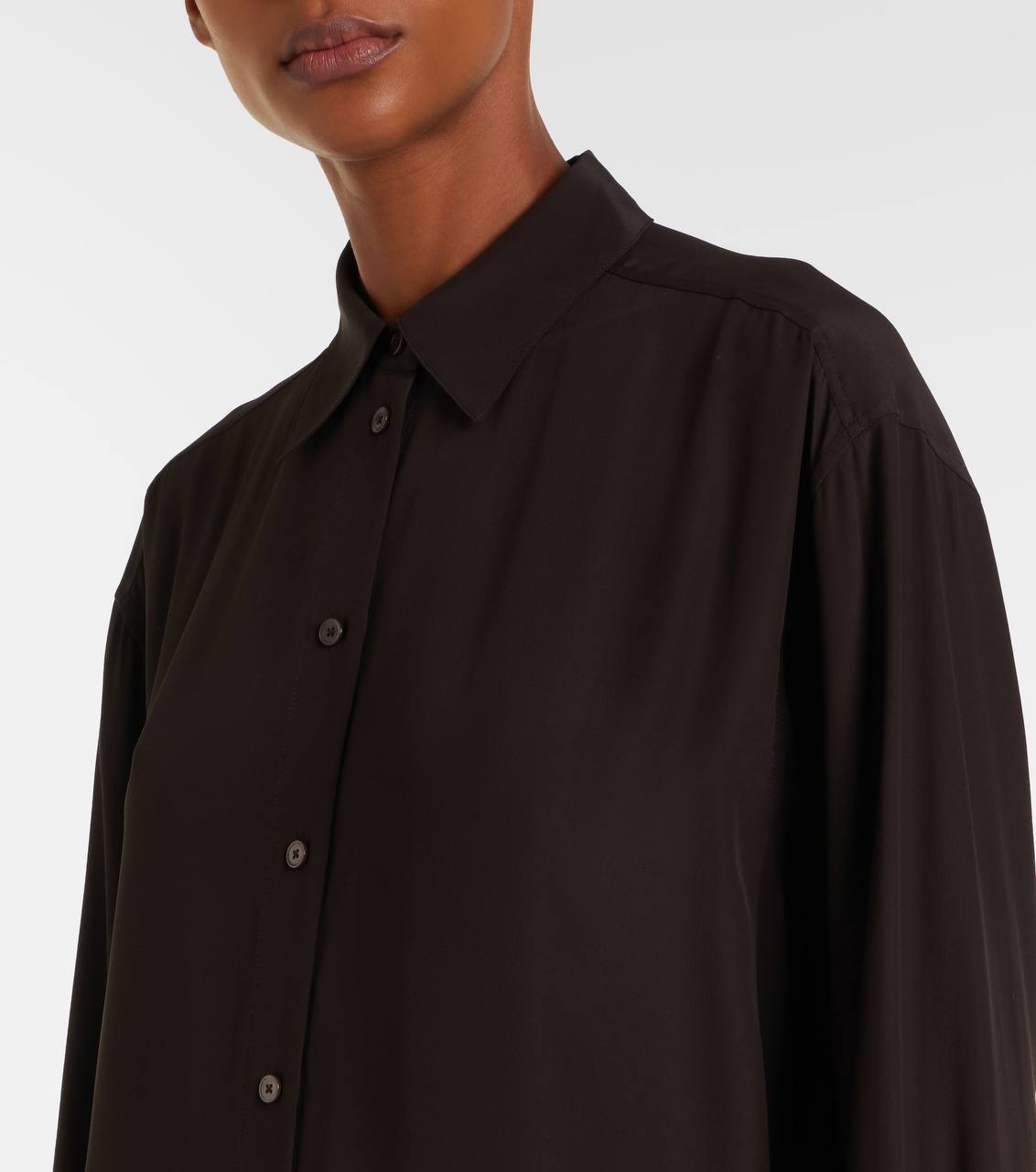 TOT Silk Shirtdress In Brown