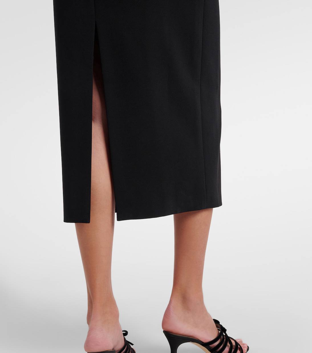 SP Black Contrast Frail Midi Dress