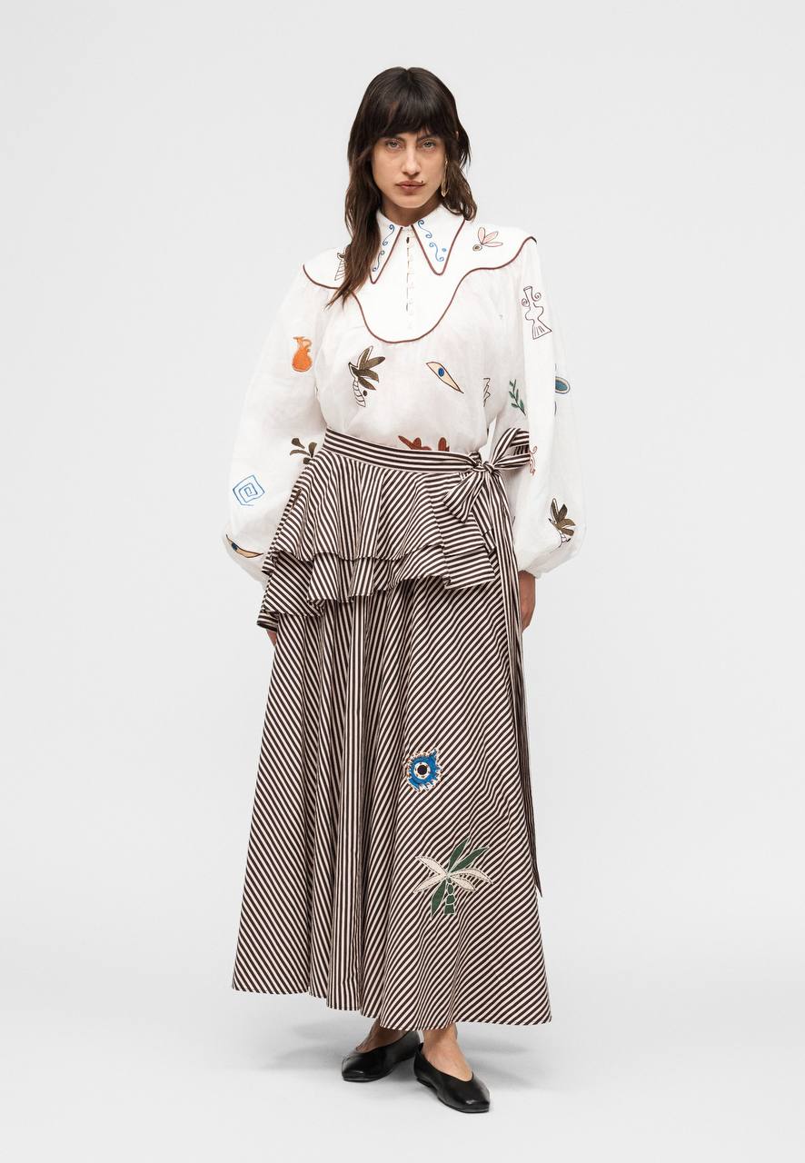 ALM Sirocco Embroidered Halter Top | Skirt