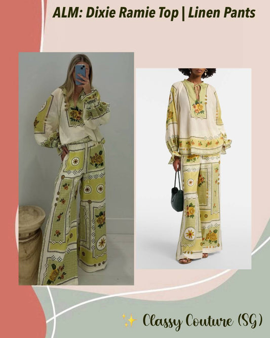 ALM Dixie Ramie Top | Linen Pants | Floral Set