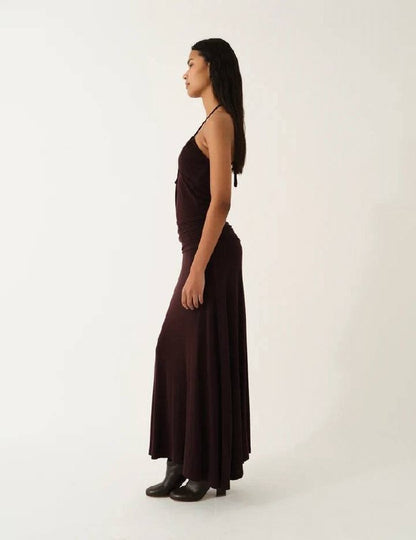 Breanna Bandeau Cut-out Halter Lyocell-wool blend Midi Dress