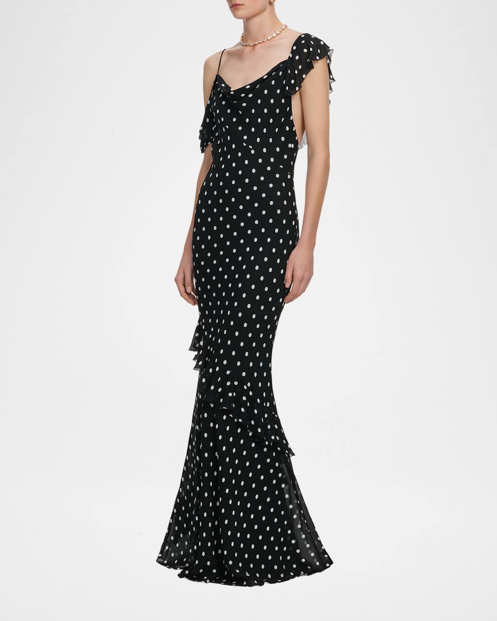 SP Polka Dot Georgette Ruffle Dress