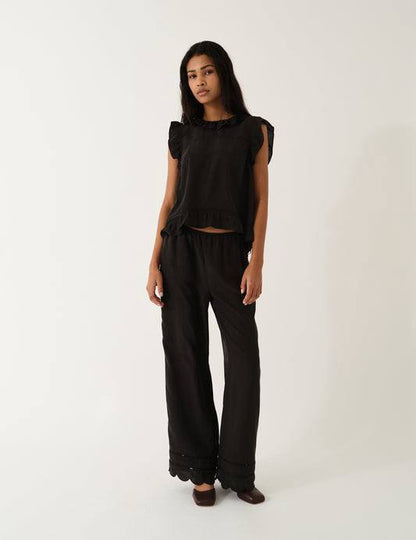 TG Darling Scalloped-Edge Side-Tie Trousers
