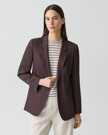 TH Relaxed Blazer | Vented Pull-On Trousers in Washed Twill