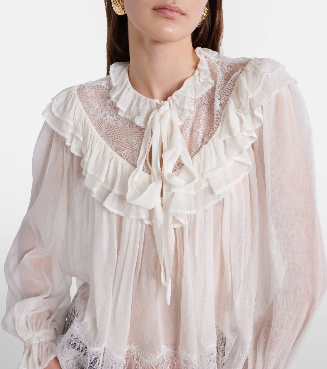 SP White Georgette Lace Blouse