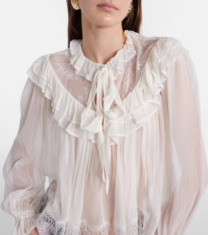 SP White Georgette Lace Blouse