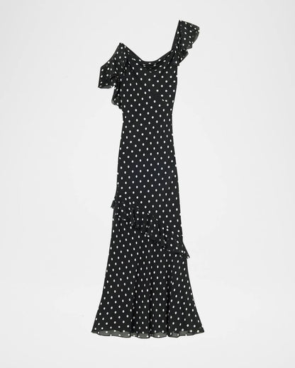 SP Polka Dot Georgette Ruffle Dress