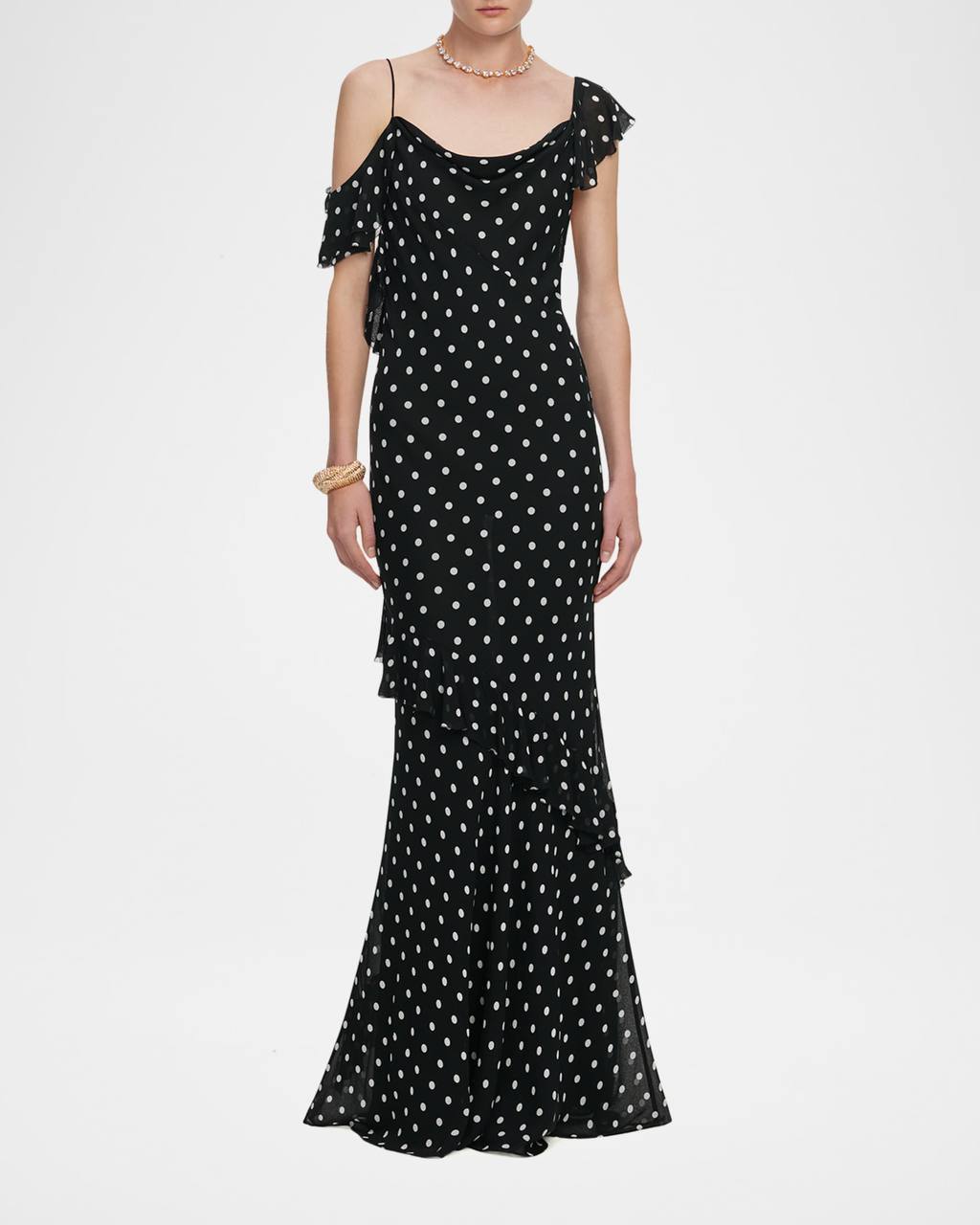 SP Polka Dot Georgette Ruffle Dress