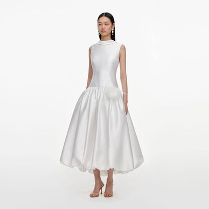 SP White Tafetta Bubble Hem Mini Dress