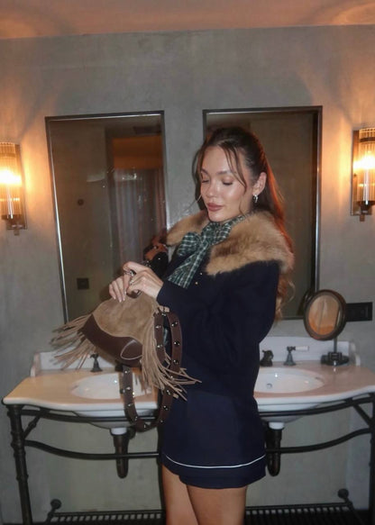 Short Double-Faced Wool Coat