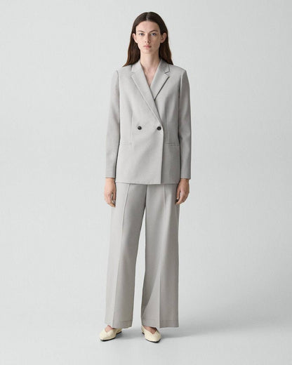 TH Vented Vest | Relaxed Double-Breasted Blazer | Flared Pull-On Skirt in City Twill