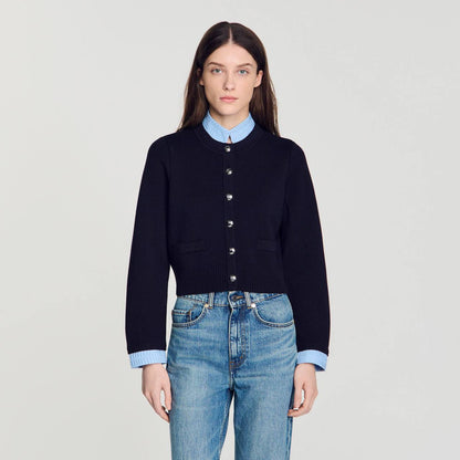 SD Two Tone Origami Collar Cardigan