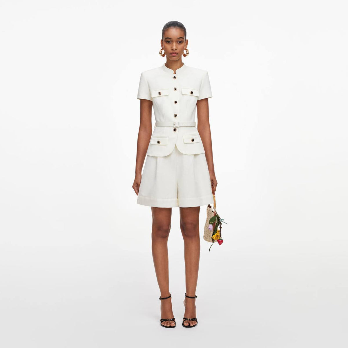 SP Cream Linen Blend Peplum Playsuit