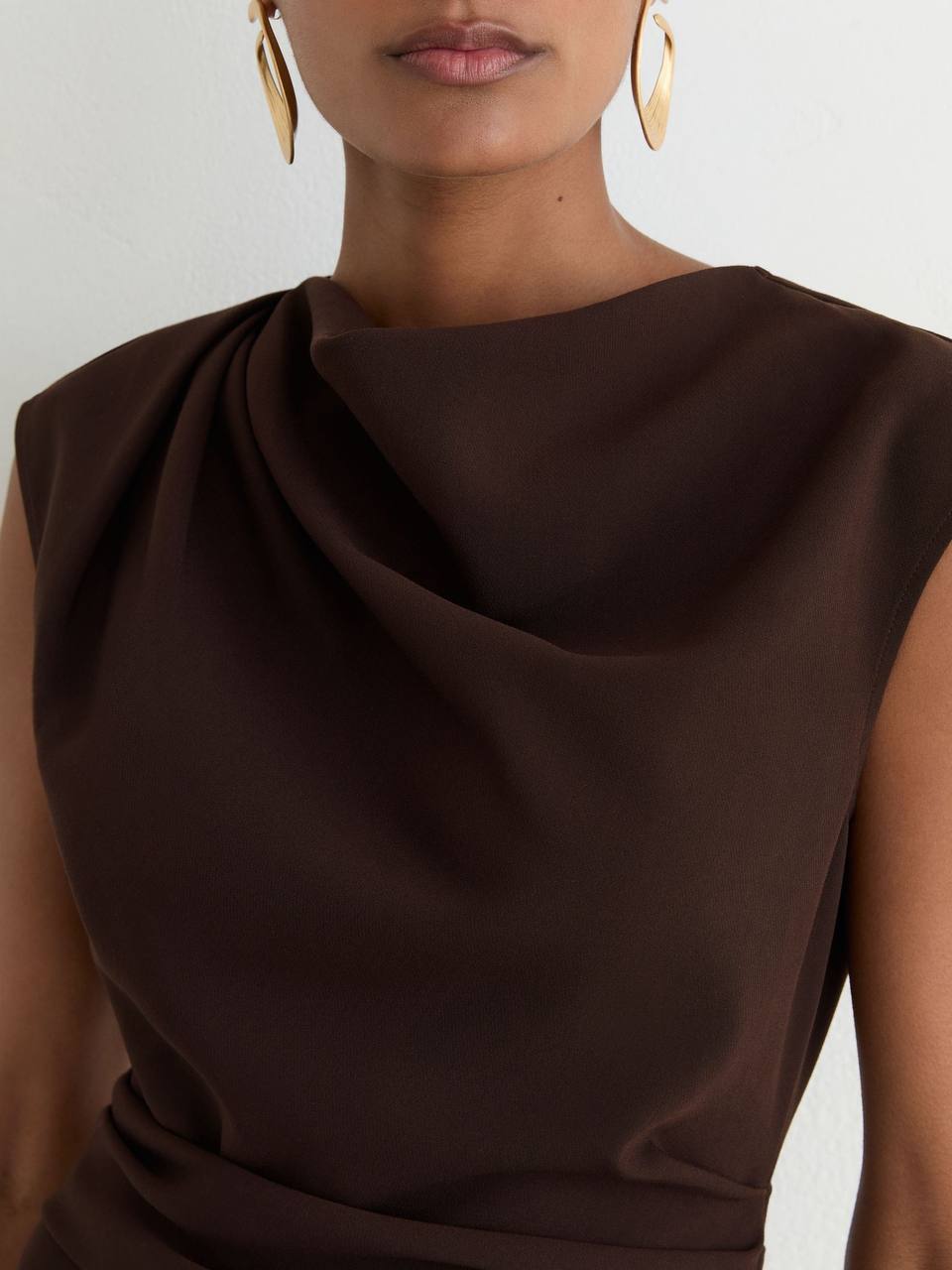 RS Camilla Gathered-Detail Draped Midi Dress