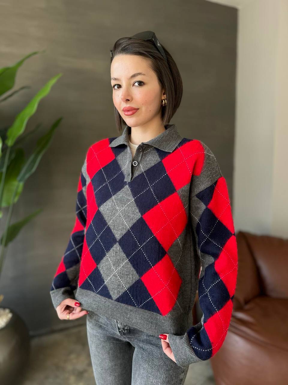SD Argyle Sweater