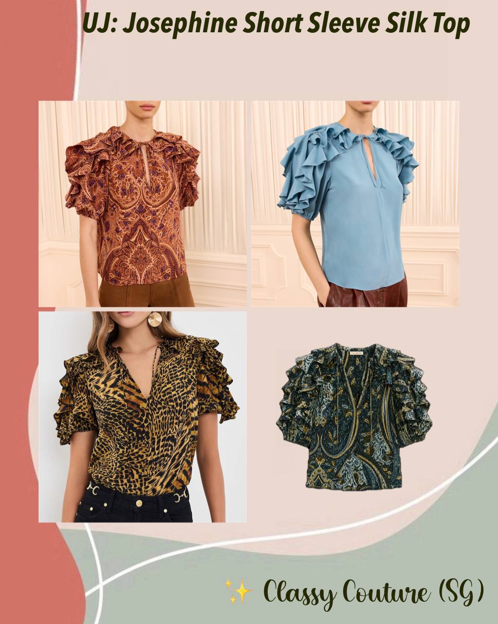 UJ Josephine Short Sleeve Silk Top - Image 1