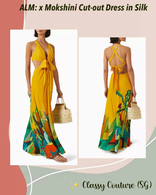 ALM Mokshini Cut-out Silk Maxi Dress