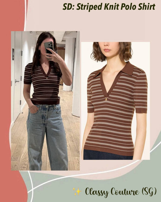 SD Striped Knit Polo Shirt