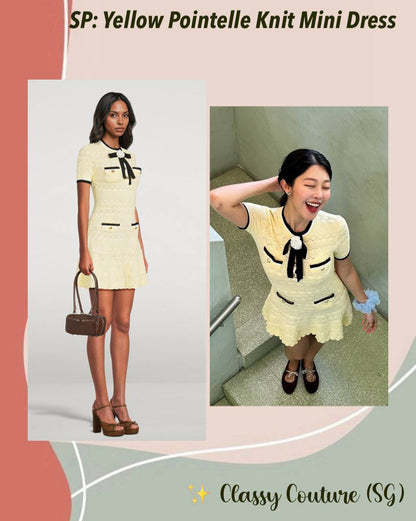 SP Yellow Pointelle Knit Mini Dress