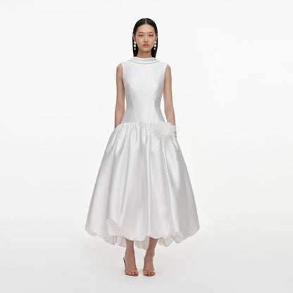 SP White Tafetta Bubble Hem Mini Dress