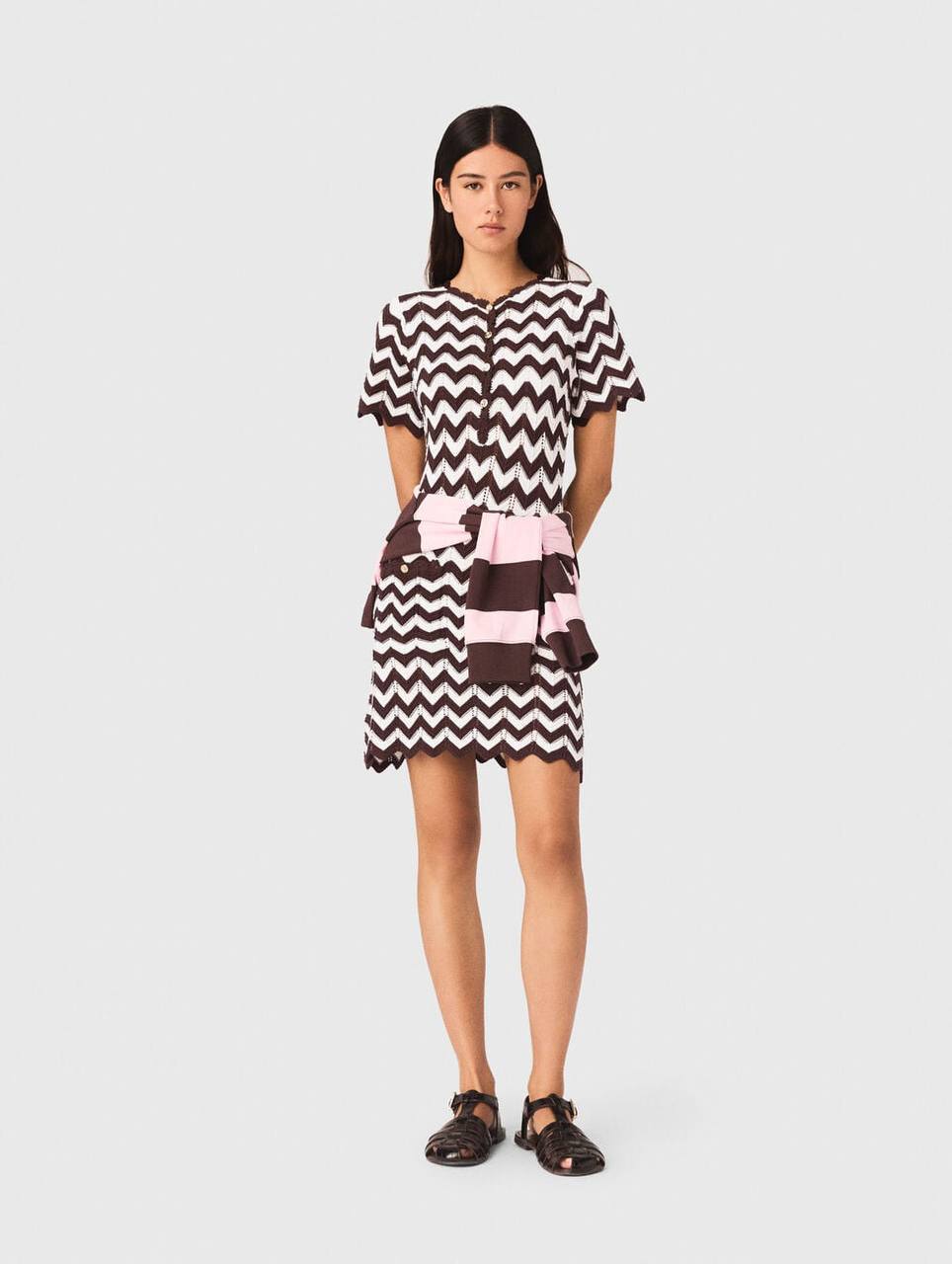 MJ Zigzag Crochet Mini Dress