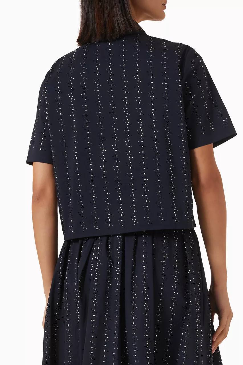 MJ: Cropped Rhinestone Embellished Shirt | Skirt