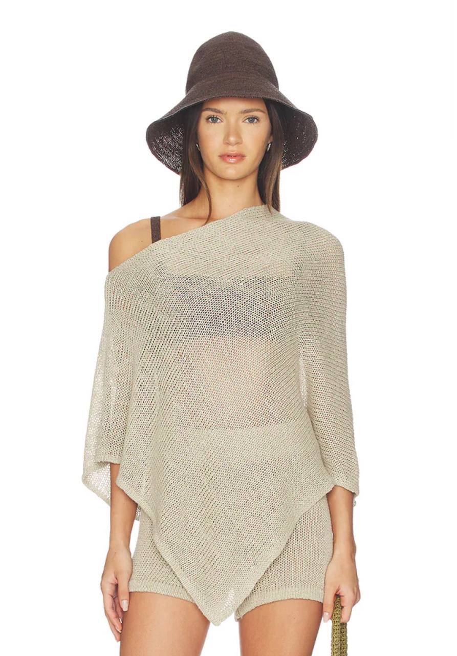 EC: Linen Open Knit Poncho