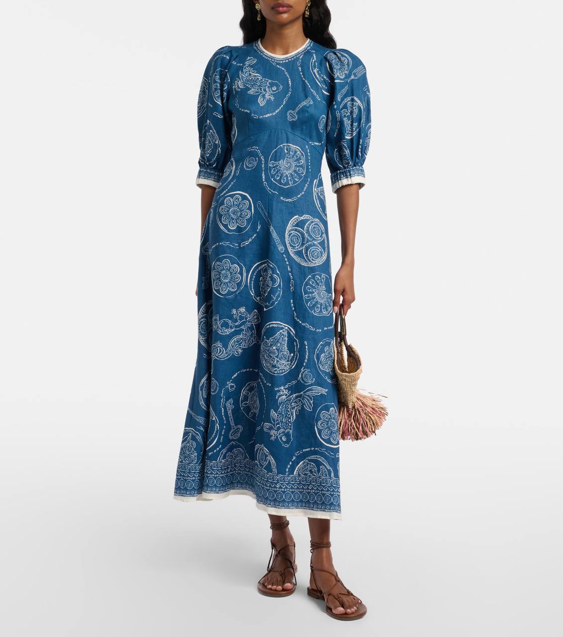 ALM Lucky Midi Dress in Linen