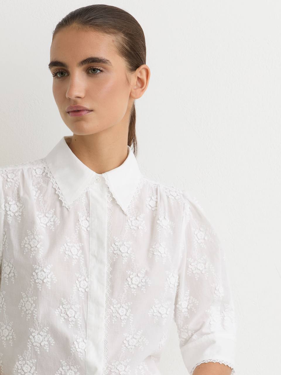 RS Edwina Cotton Floral-Embroidered Shirt