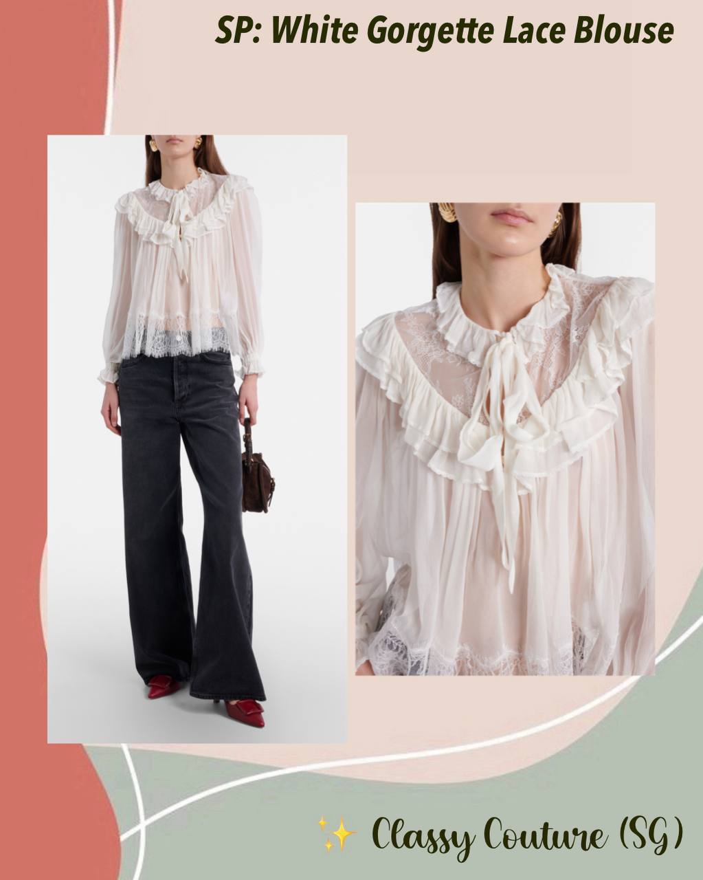 SP White Georgette Lace Blouse