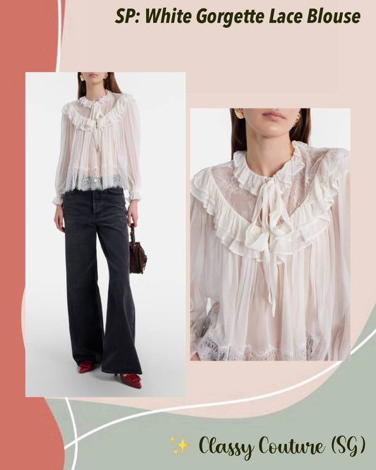 SP White Georgette Lace Blouse