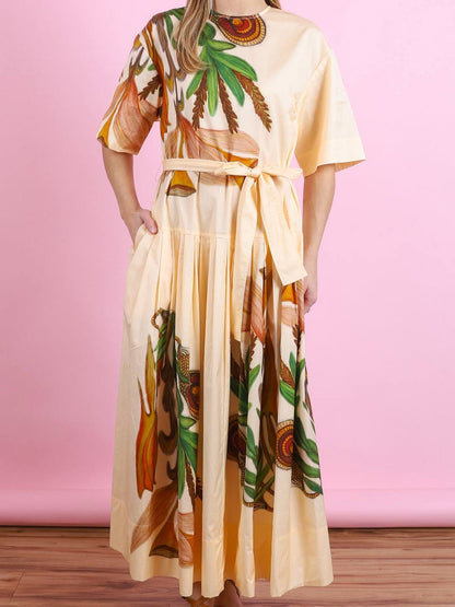 UJ Aniline Printed Cotton Midi Dress Shirtdress