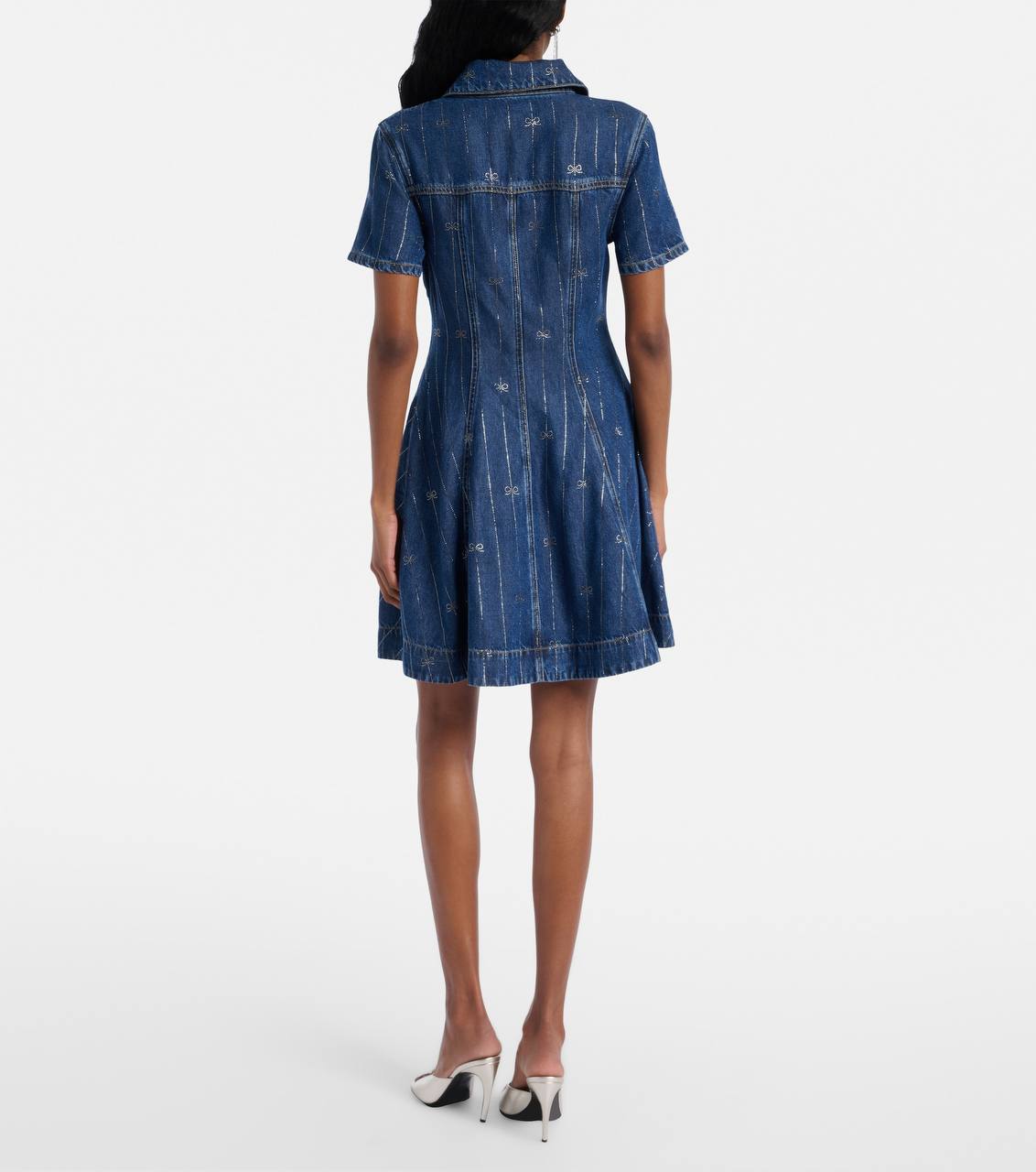 SP Rhinestone Stripe Denim Mini Dress